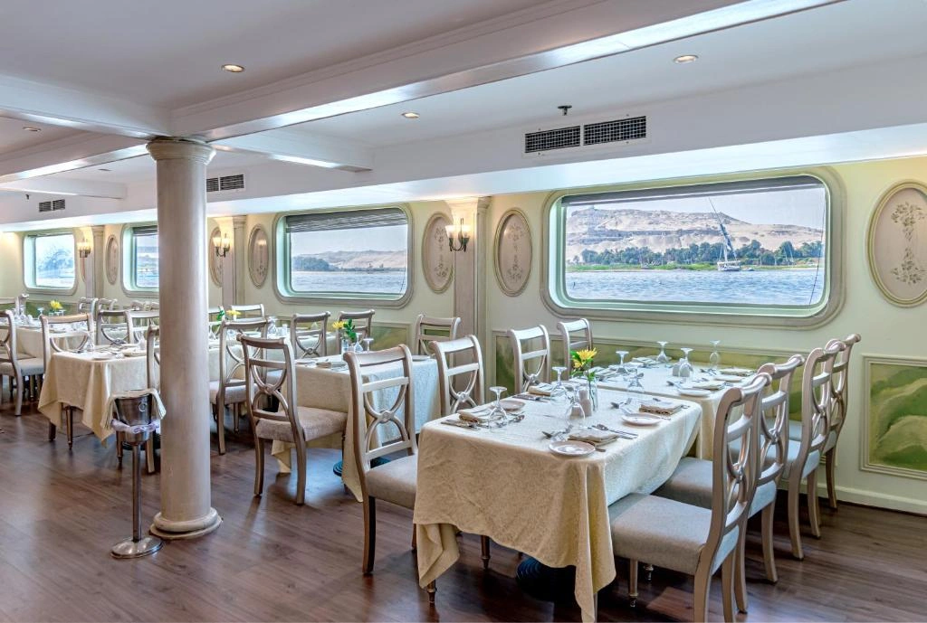 Restaurant aboard the Sonesta Moon Goddess Nile Cruise Ship Nile cruise